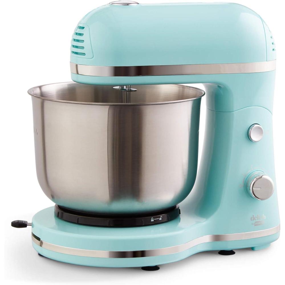 imageDASH Delish by DASH Compact Stand Mixer 35 Quart with Beaters ampamp Dough Hooks Included  BlueBlue