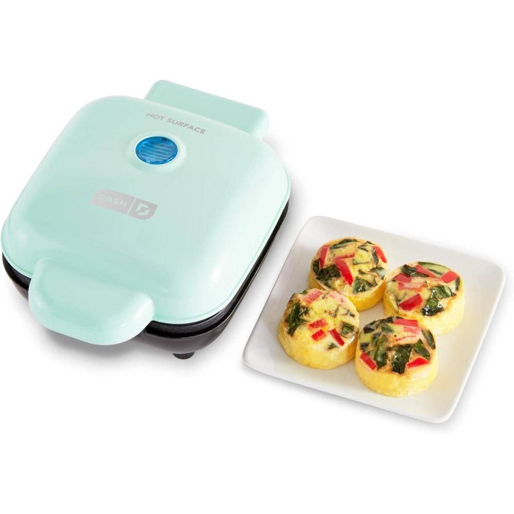imageDASH Deluxe Sous Vide Style Egg Bite Maker with Silicone Molds for Breakfast Sandwiches Healthy Snacks or Desserts Keto ampamp Paleo Friendly 1 large 4 mini  AquaAqua