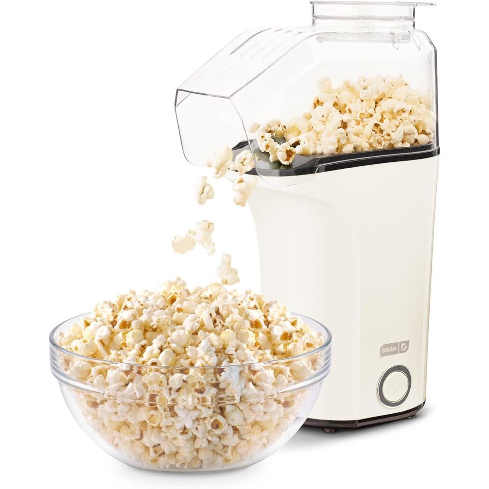 imageDASH Hot Air Popcorn Popper Maker with Measuring Cup to Portion Popping Corn Kernels  Melt Butter 16 Cups  AquaWhite