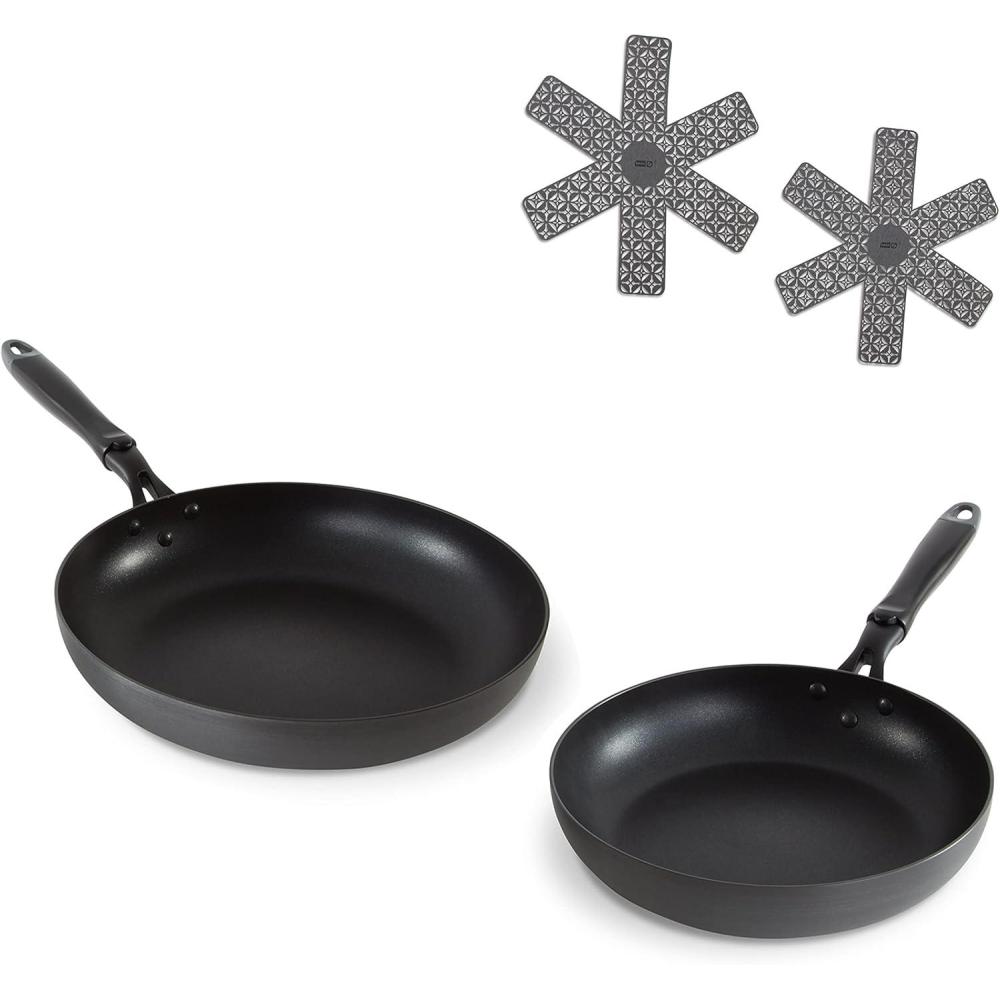 imageDASH Nonstick Hard Anodized 10 Inch and 12 Inch Fry Pan Cookware Set2 pc Cookware Set  Unifinished