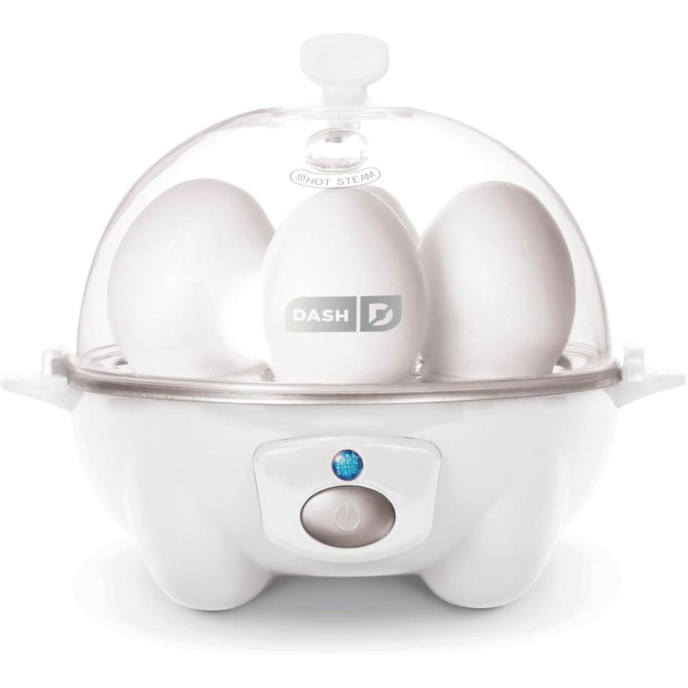 imageDASH Rapid Egg Cooker 6 Egg Capacity Electric Egg Cooker for Hard Boiled Eggs Poached Eggs Scrambled Eggs or Omelets with Auto Shut Off Feature  BlackWhite
