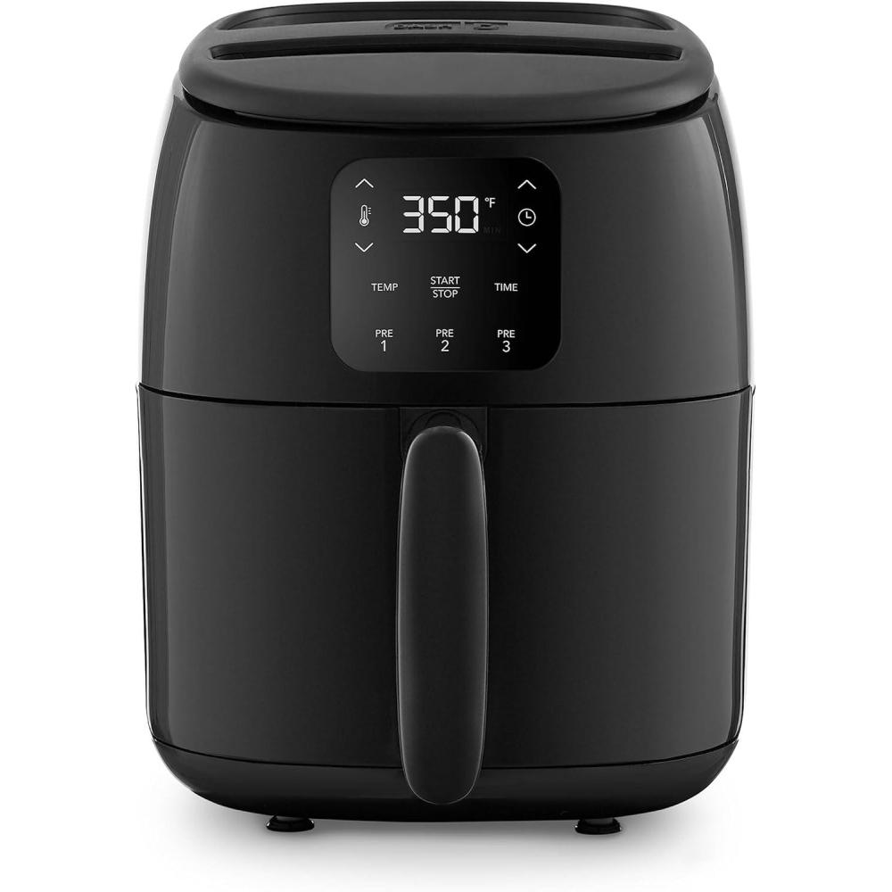 imageDASH TastiCrisp Electric Air Fryer Oven 26 Qt Black  Compact Air Fryer for Healthier Food in Minutes Ideal for Small Spaces  Auto Shut Off Digital 1000WattBlack