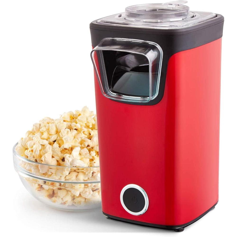 imageDASH Turbo POP Popcorn Maker with Measuring Cup to Portion Popping Corn Kernels  Melt Butter 8 Cup Popcorn Machine  RedRed
