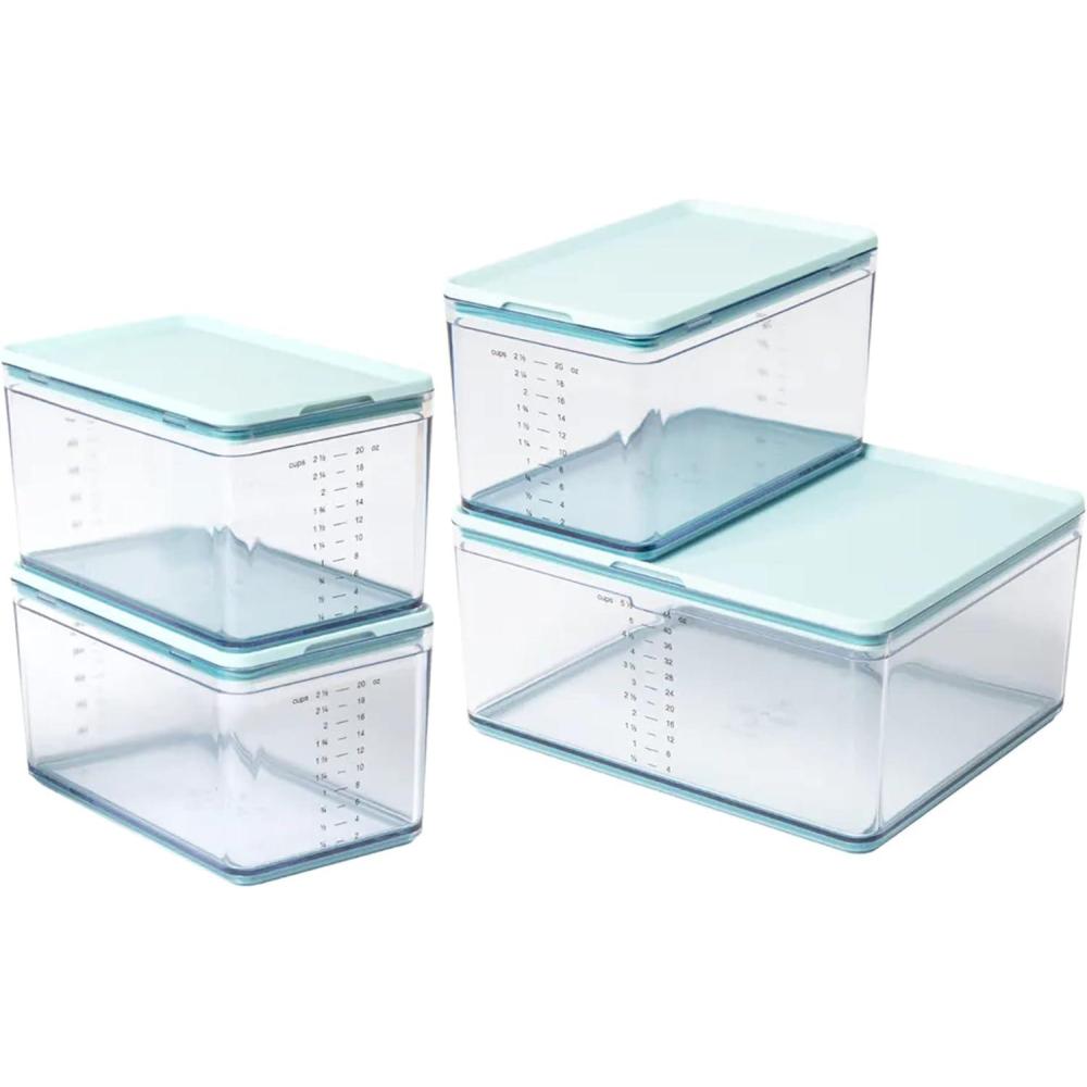 imagePrepdeck Food Storage Containers from 20 More Capacity  Streamlined ampamp Stackable  Super Seal Lids  Measure in ml oz ampamp Cups  ColorMatched Grippy Silicone Foot Trim  3 Size Options 5 ColorsMojito Mint
