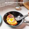 DASH Delish 8″ Lightweight Cast Iron Pan for Pancakes, sauces, vegetables, pasta, and more – Black(Blue)