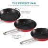 DASH Delish 8″ Lightweight Cast Iron Pan for Pancakes, sauces, vegetables, pasta, and more – Black(Red)