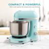 DASH Delish by DASH Compact Stand Mixer, 3.5 Quart with Beaters & Dough Hooks Included – Blue(Blue)