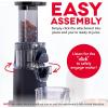 DASH Deluxe Compact Masticating Slow Juicer, Easy to Clean Cold Press Juicer with Brush, Pulp Measuring Cup, Frozen Attachment and Juice Recipe Guide – Black(Black)