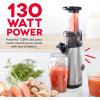 DASH Deluxe Compact Masticating Slow Juicer, Easy to Clean Cold Press Juicer with Brush, Pulp Measuring Cup, Frozen Attachment and Juice Recipe Guide – Black(Graphite)