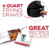 DASH Deluxe Electric Air Fryer + Oven Cooker with Temperature Control, Non-stick Fry Basket, Recipe Guide + Auto Shut Off Feature, 1700-Watt, 6 Quart – Black(Black)