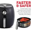 DASH Deluxe Electric Air Fryer + Oven Cooker with Temperature Control, Non-stick Fry Basket, Recipe Guide + Auto Shut Off Feature, 1700-Watt, 6 Quart – Black(Black)