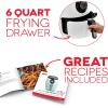 DASH Deluxe Electric Air Fryer + Oven Cooker with Temperature Control, Non-stick Fry Basket, Recipe Guide + Auto Shut Off Feature, 1700-Watt, 6 Quart – Black(White)