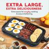 DASH Deluxe Everyday Electric Griddle with Dishwasher Safe Removable Nonstick Cooking Plate for Pancakes, Burgers, Eggs and more, Includes Drip Tray + Recipe Book, 20” x 10.5”, 1500-Watt – Red(Navy)