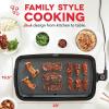 DASH Deluxe Everyday Electric Griddle with Dishwasher Safe Removable Nonstick Cooking Plate for Pancakes, Burgers, Eggs and more, Includes Drip Tray + Recipe Book, 20” x 10.5”, 1500-Watt – Red(Grey)