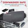 DASH Deluxe Everyday Electric Griddle with Dishwasher Safe Removable Nonstick Cooking Plate for Pancakes, Burgers, Eggs and more, Includes Drip Tray + Recipe Book, 20” x 10.5”, 1500-Watt – Red(Black)