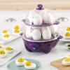 DASH Deluxe Rapid Egg Cooker for Hard Boiled, Poached, Scrambled Eggs, Omelets, Steamed Vegetables, Dumplings & More, 12 capacity, with Auto Shut Off Feature – Black(Purple)