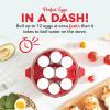 DASH Deluxe Rapid Egg Cooker for Hard Boiled, Poached, Scrambled Eggs, Omelets, Steamed Vegetables, Dumplings & More, 12 capacity, with Auto Shut Off Feature – Black(Red)