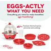 DASH Deluxe Rapid Egg Cooker for Hard Boiled, Poached, Scrambled Eggs, Omelets, Steamed Vegetables, Dumplings & More, 12 capacity, with Auto Shut Off Feature – Black(Red)