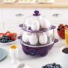 DASH Deluxe Rapid Egg Cooker for Hard Boiled, Poached, Scrambled Eggs, Omelets, Steamed Vegetables, Dumplings & More, 12 capacity, with Auto Shut Off Feature – Black(Purple)