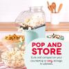 DASH Hot Air Popcorn Popper Maker with Measuring Cup to Portion Popping Corn Kernels + Melt Butter, 16 Cups – Aqua(Aqua)