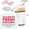 DASH Hot Air Popcorn Popper Maker with Measuring Cup to Portion Popping Corn Kernels + Melt Butter, 16 Cups – Aqua(White)