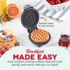 DASH Mini Waffle Maker – 4” Waffle Mold, Nonstick Waffle Iron with Quick Heat-Up, Nonstick Surface – Perfect Mini Waffle Maker for Kids and Families, Just Add Batter (Black)(Silver)
