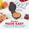 DASH Mini Waffle Maker – 4” Waffle Mold, Nonstick Waffle Iron with Quick Heat-Up, Nonstick Surface – Perfect Mini Waffle Maker for Kids and Families, Just Add Batter (Black)(Red)