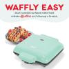 DASH Multi Mini Waffle Maker – Four 4” Waffle Molds, Nonstick Waffle Iron with Quick Heat-Up, Nonstick Surface – Perfect Mini Waffle Maker for Kids and Families, Just Add Batter(Aqua)