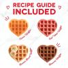 DASH Multi Mini Waffle Maker – Four 4” Waffle Molds, Nonstick Waffle Iron with Quick Heat-Up, Nonstick Surface – Perfect Mini Waffle Maker for Kids and Families, Just Add Batter(Red heart)