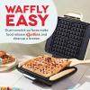 DASH No-Drip Waffle Maker – Four Waffle Molds, Nonstick Waffle Iron with Quick Heat-Up, Nonstick Surface – Perfect Waffle Maker for Kids and Families, Just Add Batter(Cream)