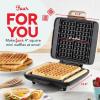 DASH No-Drip Waffle Maker – Four Waffle Molds, Nonstick Waffle Iron with Quick Heat-Up, Nonstick Surface – Perfect Waffle Maker for Kids and Families, Just Add Batter(Cream)