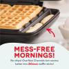 DASH No-Drip Waffle Maker – Four Waffle Molds, Nonstick Waffle Iron with Quick Heat-Up, Nonstick Surface – Perfect Waffle Maker for Kids and Families, Just Add Batter(Aqua)