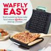 DASH No-Drip Waffle Maker – Four Waffle Molds, Nonstick Waffle Iron with Quick Heat-Up, Nonstick Surface – Perfect Waffle Maker for Kids and Families, Just Add Batter(Aqua)