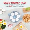 DASH Rapid Egg Cooker: 6 Egg Capacity Electric Egg Cooker for Hard Boiled Eggs, Poached Eggs, Scrambled Eggs, or Omelets with Auto Shut Off Feature – Black(Dream Blue)
