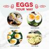 DASH Rapid Egg Cooker: 6 Egg Capacity Electric Egg Cooker for Hard Boiled Eggs, Poached Eggs, Scrambled Eggs, or Omelets with Auto Shut Off Feature – Black(White)