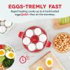 DASH Rapid Egg Cooker: 6 Egg Capacity Electric Egg Cooker for Hard Boiled Eggs, Poached Eggs, Scrambled Eggs, or Omelets with Auto Shut Off Feature – Black(Red)