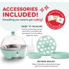 DASH Rapid Egg Cooker: 6 Egg Capacity Electric Egg Cooker for Hard Boiled Eggs, Poached Eggs, Scrambled Eggs, or Omelets with Auto Shut Off Feature – Black(Aqua)
