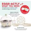 DASH Rapid Egg Cooker: 6 Egg Capacity Electric Egg Cooker for Hard Boiled Eggs, Poached Eggs, Scrambled Eggs, or Omelets with Auto Shut Off Feature – Black(Cream)