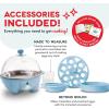 DASH Rapid Egg Cooker: 6 Egg Capacity Electric Egg Cooker for Hard Boiled Eggs, Poached Eggs, Scrambled Eggs, or Omelets with Auto Shut Off Feature – Black(Dream Blue)