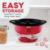 DASH SmartStore™ Stirring Popcorn Maker, 3QT Hot Oil Electric Popcorn Machine with Clear Bowl, 12 Cups – Aqua(Red)