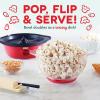DASH SmartStore™ Stirring Popcorn Maker, 3QT Hot Oil Electric Popcorn Machine with Clear Bowl, 12 Cups – Aqua(Red)