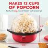 DASH SmartStore™ Stirring Popcorn Maker, 3QT Hot Oil Electric Popcorn Machine with Clear Bowl, 12 Cups – Aqua(Red)
