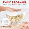 DASH SmartStore™ Stirring Popcorn Maker, 3QT Hot Oil Electric Popcorn Machine with Clear Bowl, 12 Cups – Aqua(White)