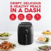 DASH Tasti-Crisp™ Electric Air Fryer Oven, 2.6 Qt., Aqua – Compact Air Fryer for Healthier Food in Minutes, Ideal for Small Spaces – Auto Shut Off, Analog, 1000-Watt(Black)