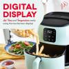 DASH Tasti-Crisp™ Electric Air Fryer Oven, 2.6 Qt., Black – Compact Air Fryer for Healthier Food in Minutes, Ideal for Small Spaces – Auto Shut Off, Digital, 1000-Watt(Aqua)