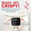 DASH Tasti-Crisp™ Electric Air Fryer Oven, 2.6 Qt., Black – Compact Air Fryer for Healthier Food in Minutes, Ideal for Small Spaces – Auto Shut Off, Digital, 1000-Watt(Cream)