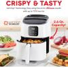 DASH Tasti-Crisp™ Electric Air Fryer Oven, 2.6 Qt., Black – Compact Air Fryer for Healthier Food in Minutes, Ideal for Small Spaces – Auto Shut Off, Digital, 1000-Watt(White)