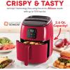 DASH Tasti-Crisp™ Electric Air Fryer Oven, 2.6 Qt., Black – Compact Air Fryer for Healthier Food in Minutes, Ideal for Small Spaces – Auto Shut Off, Digital, 1000-Watt(Red)