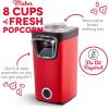 DASH Turbo POP Popcorn Maker with Measuring Cup to Portion Popping Corn Kernels + Melt Butter, 8 Cup Popcorn Machine – Red(Red)