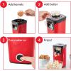 DASH Turbo POP Popcorn Maker with Measuring Cup to Portion Popping Corn Kernels + Melt Butter, 8 Cup Popcorn Machine – Red(White)